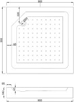 MEXEN/S - Rio sprchový kout čtverec 90 x 90, grafit, černý + vanička Rio včetně výpustě 860-090-090-70-40-4510