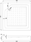 MEXEN/S - Rio sprchový kout čtverec 90 x 90, pruhy, zlato + vanička Rio včetně výpustě 860-090-090-50-20-4510