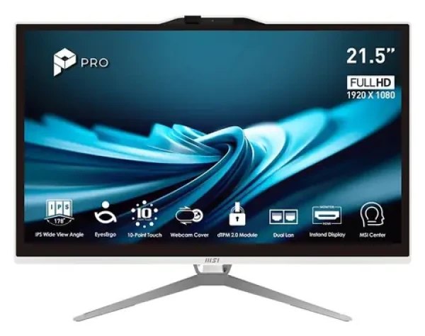 MSI PRO AP222T 14MA-669EU bílá / All-in-one počítač / 21,5" FHD T / Intel Pentium G7400 / 8GB / 128GB SSD / Intel UHD (PRO AP222T 14MA-669EU)