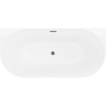 MEXEN/S - Oval Slim volně stojící vana nástěnná 170 x 80, bílá, sifon a přepad grafit kartáčovaná 52661708000-66