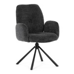 Jídelní židle, černá, hladká látka, DCH-D1330 BK2