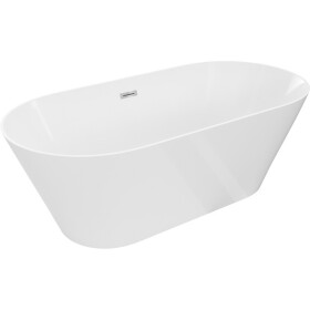 MEXEN/S - Luna Slim volně stojící vana 170 x 75, bílá, sifon a přepad chrom 52041707500-01