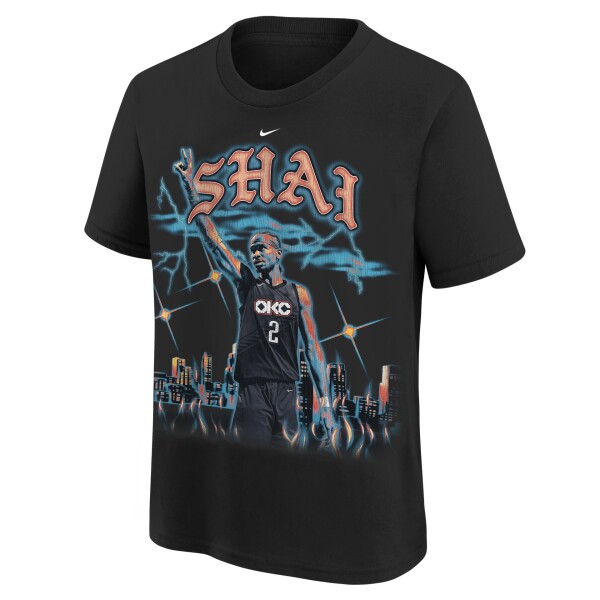 Nike Dětské tričko Oklahoma City Thunder NBA Shai Gilgeous-Alexander OKC Thunder City Edition T-Shirt Černá (YOUTH)