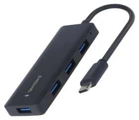 Gembird USB-C hub 4-portový / Hub / USB 3.1 Gen 1 / integrovaný kabel USB-C / 5 Gb/s (UHB-CM-U3P4-02)