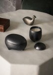 Ferm Living Neparfemovaná svíčka v dóze Evoke Blackened, černá barva, kov, vosk