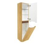 Koupelnová skříňka vysoká s košem na prádlo SAT Fusion 40x149x33 cm dub medový mat SATFUSIONV40DMK SATFUSIONV40DMK