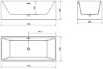 MEXEN/S - Vigo volně stojící vana 178,5 x 80, bílá, sifon a přepad bílá 51251788000-20