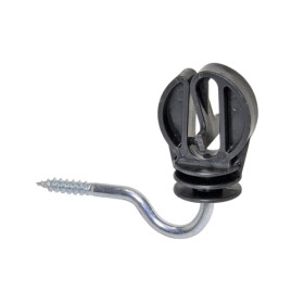 Izolátor se zahnutým vrutem 6 mm pro elektrický ohradník, pro lanka a pásky do 30 mm - 10 ks