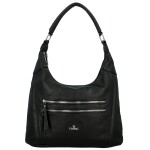 Módní dámská koženková kabelka na rameno Coveri Luiza, černá