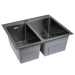 REA - Ocelový dřez Toby Black bez kuchyňské baterie ZLE-06414