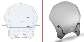 140S kouřové plexi univerzální, vxš350x410 mm, nutná specifická montážní sada dle modelu motocyklu