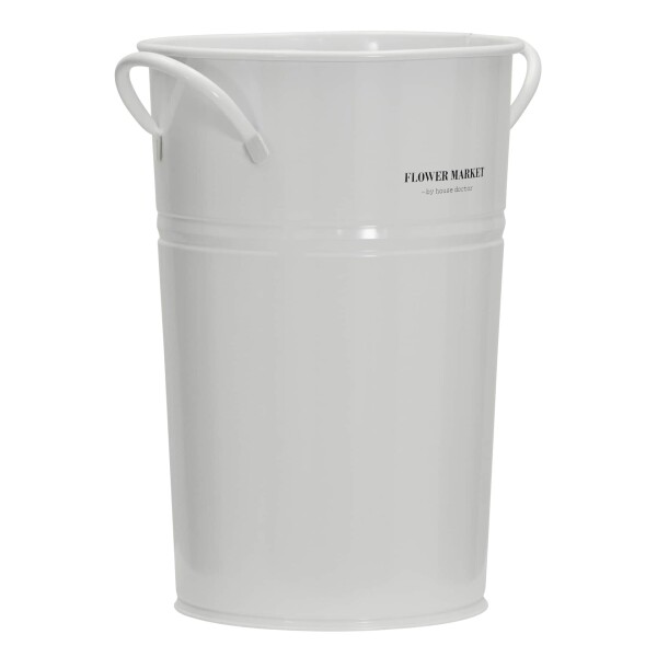 House Doctor Kovová nádoba na květiny Store White, bílá barva, kov