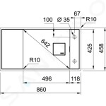 FRANKE - Fresno Fragranitový dřez FSG 211/111, 860x458 mm, matná černá 135.0652.557