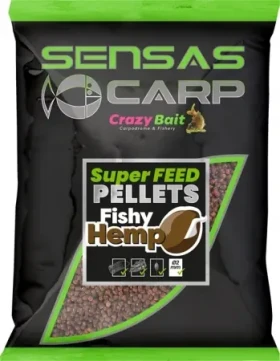 Sensas Super Feed Fishy Hemp / Pelety / 650 g / 2 mm (18872)