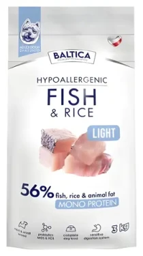 Baltica Nutraceutic Hypoallergenic Light S 3 kg / Kompletní krmivo pro psy / hypoalergenní / malá plemena / ryba a rýže