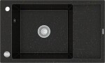 MEXEN Elias granitový dřez mísa dřez vypouštěním krátký Board 795x480 mm, černá kovové zlato 6511791005-75