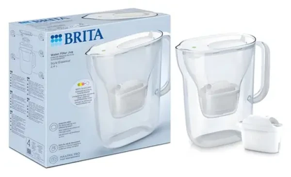 Brita Style Essential bílá / Filtrační konvice / MAXTRA Pro Pure Performance / nádržka 2,4 l / filtrovaná voda 1,4 l (1058040)