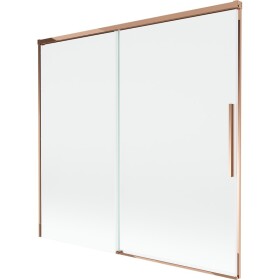 MEXEN/S - Rox vanová zástěna 2-křídlová posuvná 170 x 150, transparent, růžové zlato 8C9-170-001-60-00