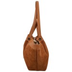 Trendy dámská kožená kabelka na rameno Ruth, koňaková