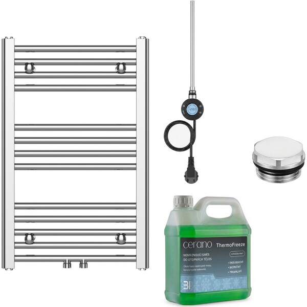 CERANO Koupelnový elektrický radiátorový set Benito - WIFI - 300W - chrom - 700x450 mm