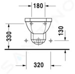 DURAVIT - 1930 Závěsný bidet 360x580 mm, WonderGliss, bílá 02661000001