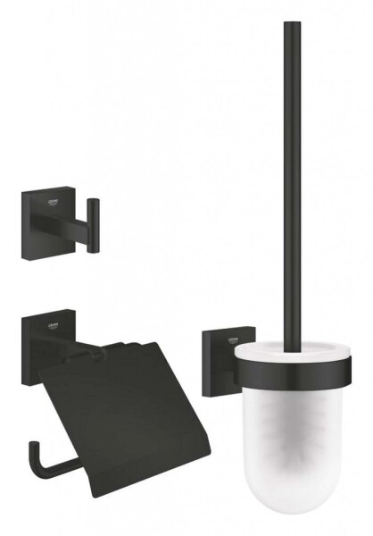 GROHE - QuickFix Start Cube Set doplňků pro toaletu 3 v 1, matná černá 411232430