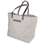Strömshaga Jutová taška Ellen / Leather Handles, béžová barva, textil