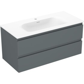 MEXEN/S - Orio koupelnová skříňka 100 cm s umyvadlem Vela, 2 zásuvky, grafit mat/bílá mat 91A10-10047-2-BFF66-W23M01
