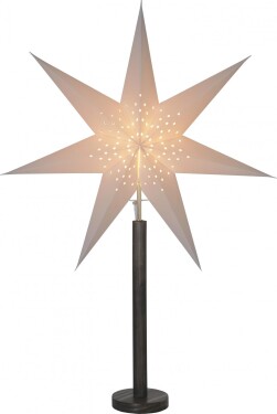 STAR TRADING Hvězda na stojánku Elice Dark Brown, hnědá barva, dřevo, papír