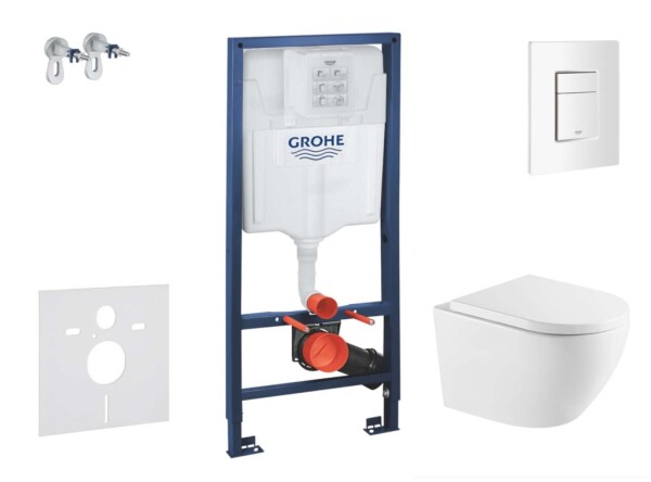 GROHE - Rapid SL Set předstěnové instalace, klozetu Oudee a sedátka softclose, tlačítko Skate Cosmopolitan, alpská bílá SANI11BA3114