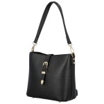 Luxusní dámská kožená kabelka na rameno Bertha, černá