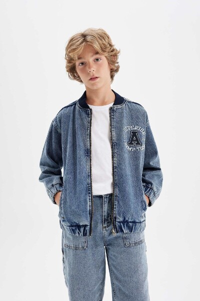 DEFACTO Boys College Collar Bomber Jean Jacket