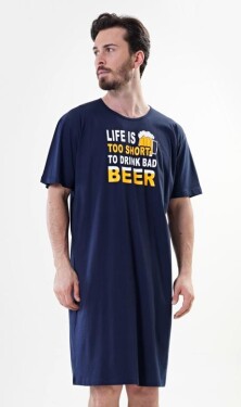 Pánská noční košile s krátkým rukávem Vienetta Secret Life is beer