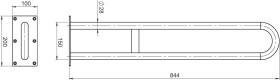 NOVASERVIS - Madlo dvojité pevné 844mm kartáčovaná nerez R6681,4