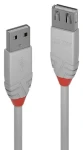 Lindy Anthra Line šedá / Prodlužovací kabel / USB-A - USB-A / USB 2.0 / 1 m / 480 Mbit/s (36712)