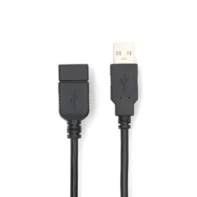 Nedis USB-A prodlužovací kabel černá / Kabel USB / USB-A - USB-A / 480 Mbps / 1 m (CCGB60010BK10)