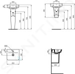 IDEAL STANDARD - Connect Air Umývátko Cube, 400x350x160 mm, s přepadem, otvor pro baterii, s Ideal Plus, bílá E0307MA