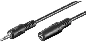 MicroConnect prodlužovací kabel 3-pin Jack 3.5mm (M) - Jack 3.5mm (F) 10m černá (AUDLR10)