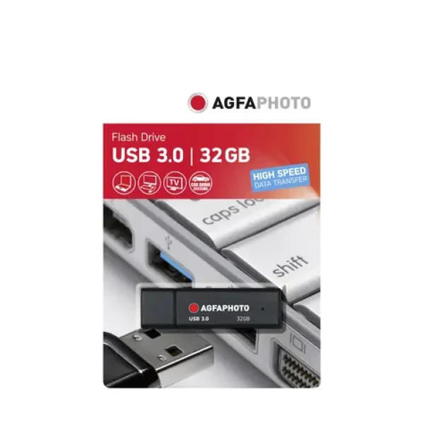 AgfaPhoto USB 3.0 32GB černá / Flash Disk / USB-A 3.0 / R:45 MB/s / W:15 MB/s (10570)