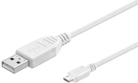 MicroConnect kabel USB2.0 A (M) - microUSB B (M) 5m bílá / 480Mbit/s (USBABMICRO5W)