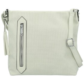 Stylová dámská koženková crossbody kabelka Bessy, krémová