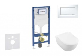 GEBERIT - Duofix Set předstěnové instalace, klozetu Subway 2.0 a sedátka softclose, tlačítko Sigma30, bílá/lesklý chrom SANI11CK3112