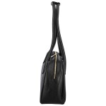 Trendy dámská kožená kabelka na rameno Halija, černá