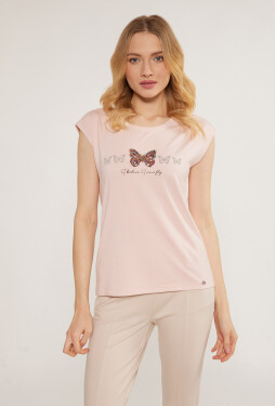 Monnari Halenky Butterfly T-Shirt Light Pink