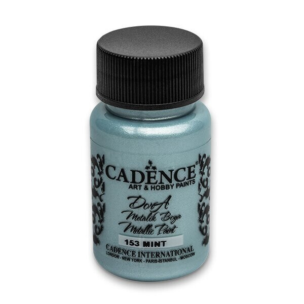 Metalická akrylová barva Cadence Dora Metalic - mentolová / 50 ml