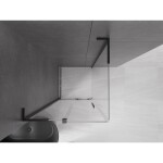 MEXEN/S - Velar L sprchový kout, posuvné dveře 90 x 90, transparent, černá 871-090-090-03-70