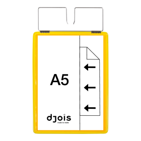 Djois identifikační kapsa se závěsem, A5, žlutá, 10 ks
