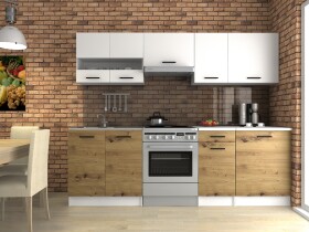 FRONTI Kuchyňská linka LUIZA III 240x180 - Bílá + artisan
