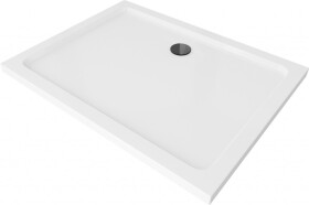 MEXEN/S - Flat sprchová vanička obdélníková slim 130 x 80, bílá + černý sifon 40108013B
