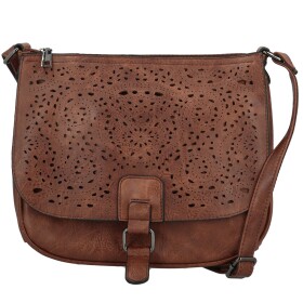 Módní dámská koženková crossbody kabelka Oresta, hnědá
